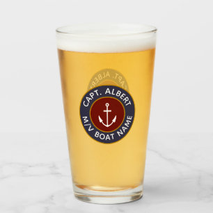 Verre Logo d'Ancre personnalisé du capitaine Maroon