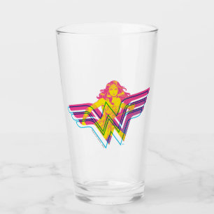 Verre Logo de la comique rose jaune Wonder Woman