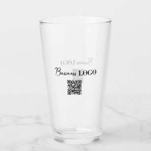 Verre Logo de l'entreprise et code QR