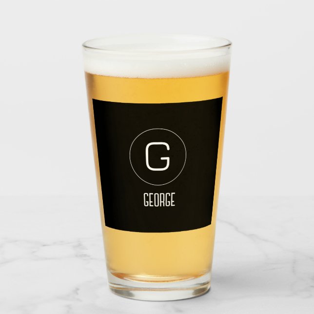 Verre Logo de nom personnel personnalisable (Devant (rempli))