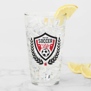 Verre Logo de soccer monogramme personnalisé