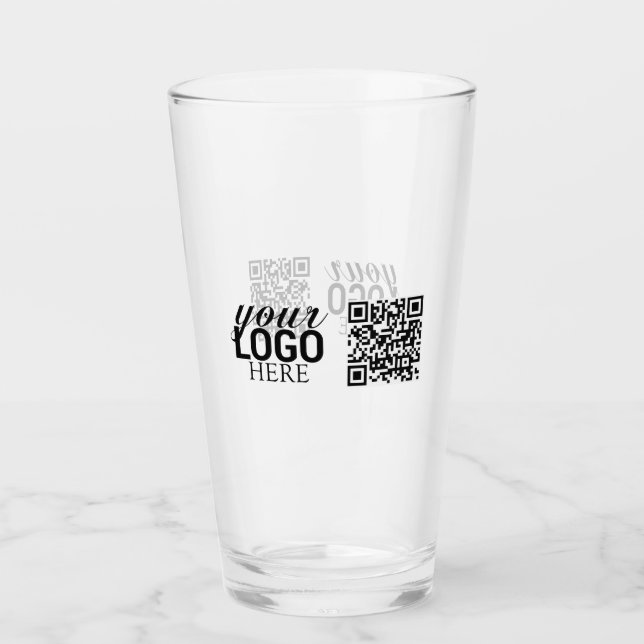 Verre Logo d'entreprise promotionnel et code QR (Devant)