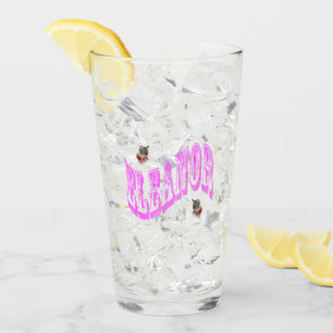 Verre Logo du nom de l'Eleanor rose,
