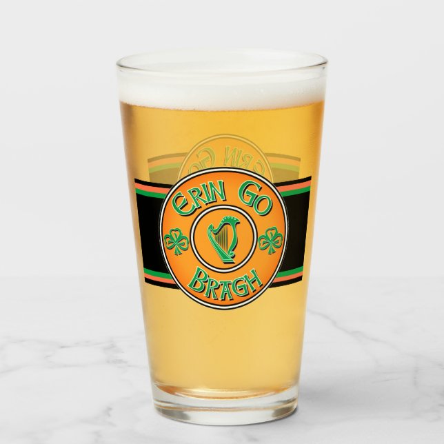 Verre Logo irlandais Erin Go Bragh (Devant (rempli))