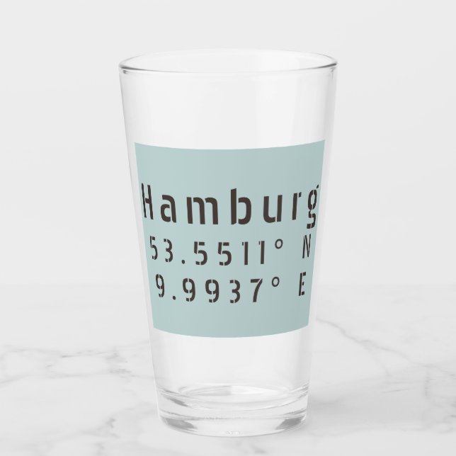 Verre Longitude de la latitude de Hambourg (Devant)