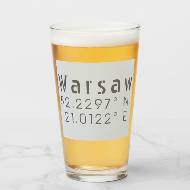 Verre Longitude de la latitude de Varsovie (Devant (rempli))