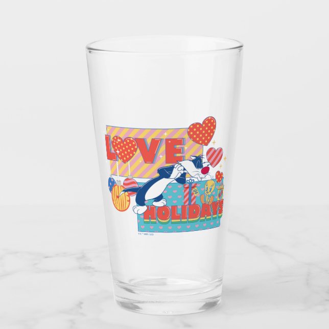 Verre LOONEY TUNES™ | SYLVESTER™ & TWEETY™Love Holidays (Devant)