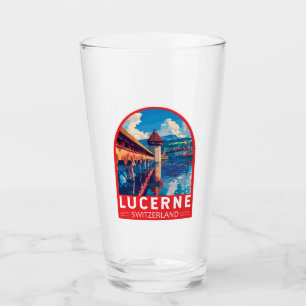 Verre Lucerne Suisse Travel Art Vintage