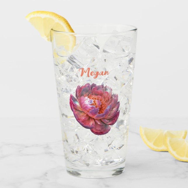 Verre Lumineuse fleur de pivoine (Devant glace)