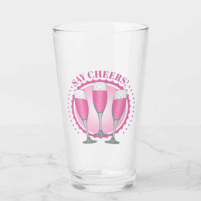 Verre Lunettes de champagne rose Mimosa (Devant)
