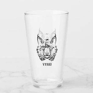 Verre Lynx tribale noire et blanche