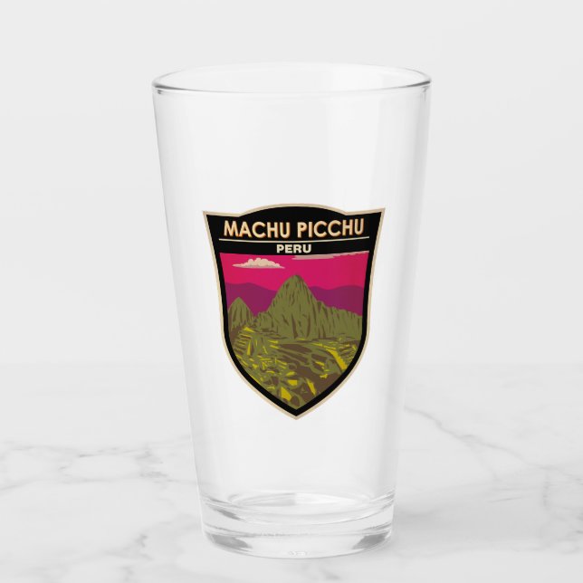 Verre Machu Picchu Pérou Voyage Art Retro (Devant)