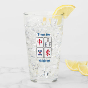 Verre Mahjong Jeu Titres Design