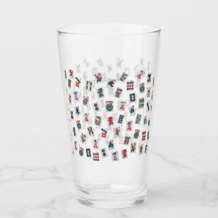 Verre MahJong tuiles et symboles motif
