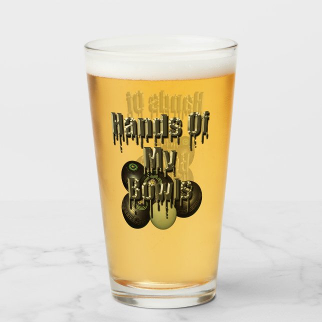 Verre Mains De Mes Boules De Pelouse, Drôle (Devant (rempli))