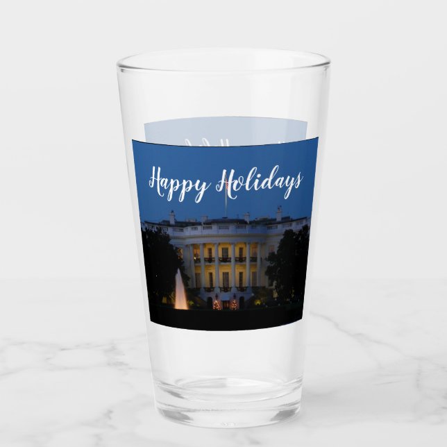 Verre Maison Blanche de Noël à la nuit à Washington DC (Devant)