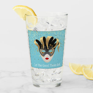 Verre Mardi Gras Glass-Let The Good Times Roll