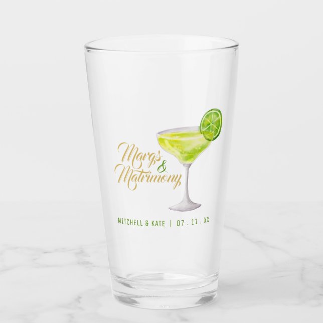 Verre Marges & Mariage Vert Margarita Fête des mariées (Devant)