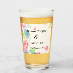 Verre Mariage Boho doux aquarelle