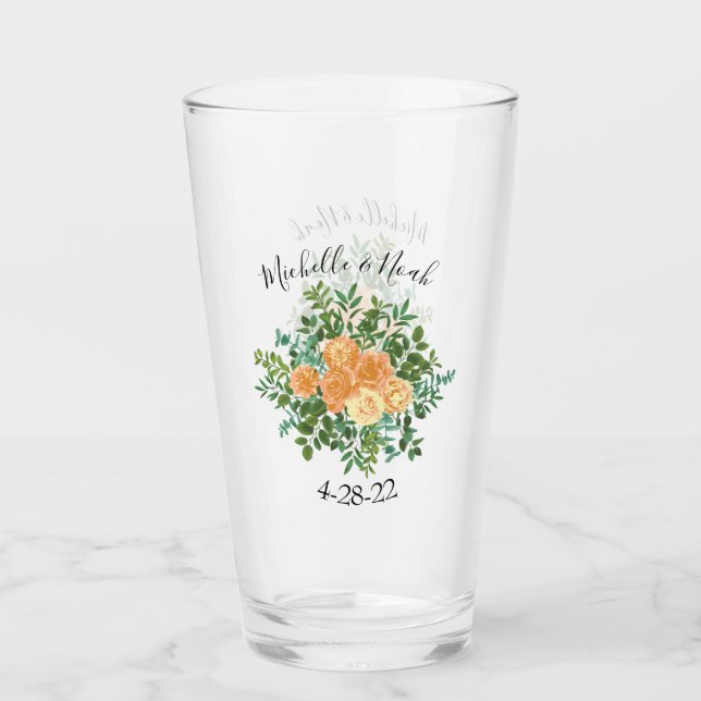 Verre Mariage classique Floral Roses (Devant)