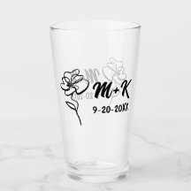 Verre Mariage de mariée et de chambre florale