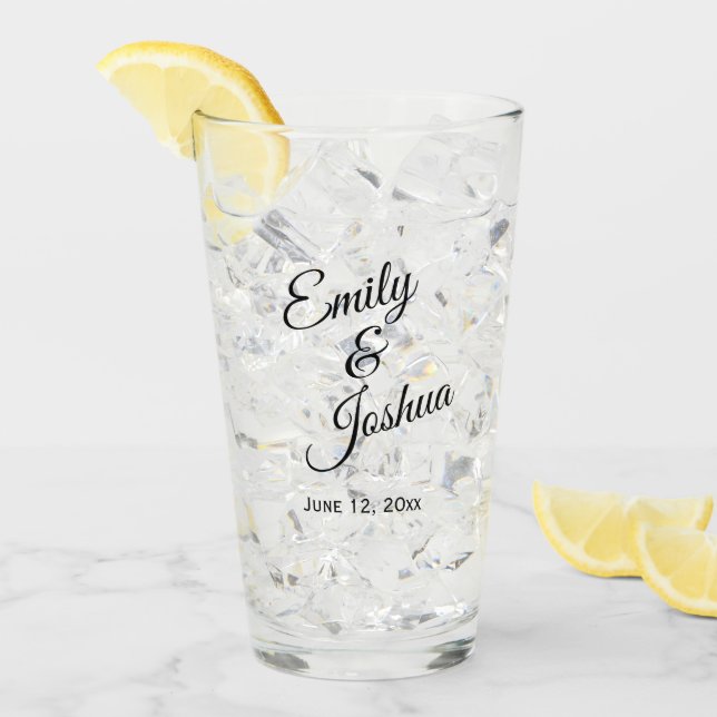 Verre Mariage de noms de chambre de mariée personnalisée (Devant glace)