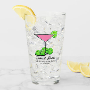 Verre Mariage de Pickleball Shower Cocktail Rose Personn