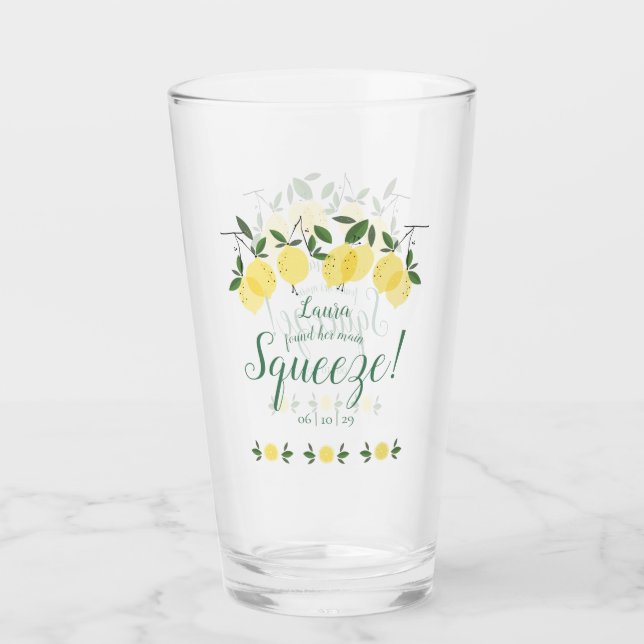 Verre Mariage de Rêve avec Citrons et Verdure (Devant)