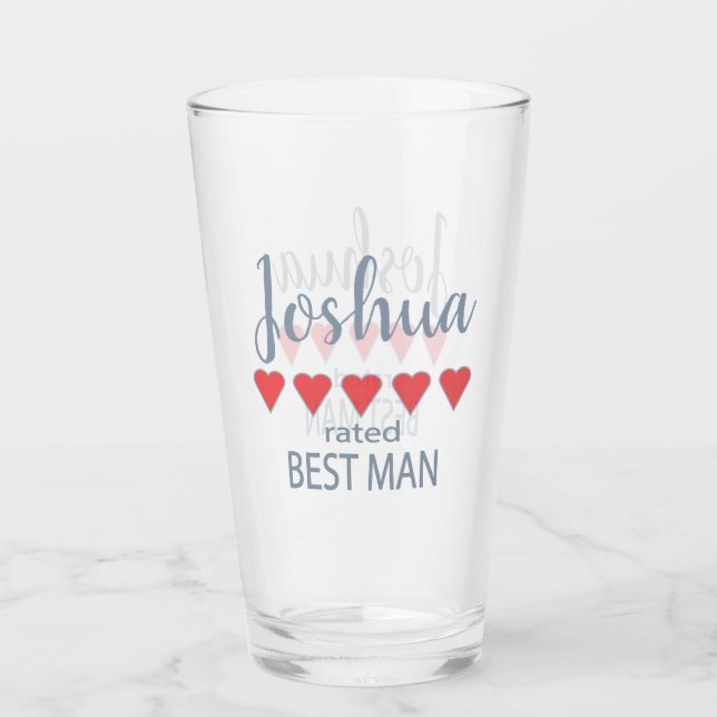 Verre Mariage et mariage 5 Coeur Meilleur homme (Devant)
