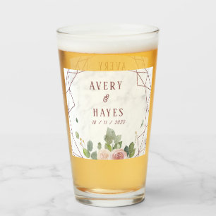 Verre Mariage géométrique Rose élégant