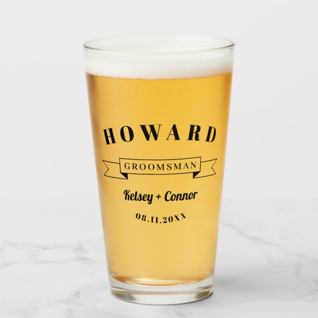 Verre Mariage Gras Font Groomsman (Devant (rempli))