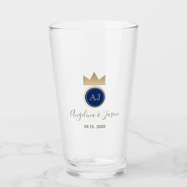 Verre Mariage Royal Blue Monogram (Devant)