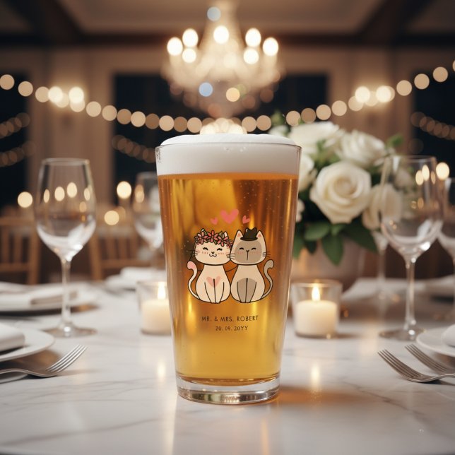 Verre Mariée De Chat Cute Et Mariage De Groom (Créateur téléchargé)