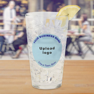 Verre Marque commerciale en forme ronde bleu clair sur c