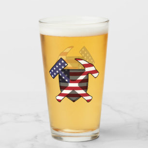 Verre Marteau de rock du géologue avec drapeau américain