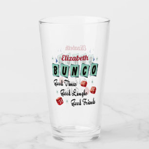 Verre Matrices de monogramme d'ami de joueur de Bunco