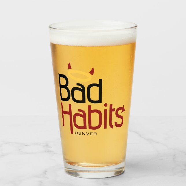 Verre Mauvaises Habitudes Denver Classic Pint Glass (Cou (Devant (rempli))