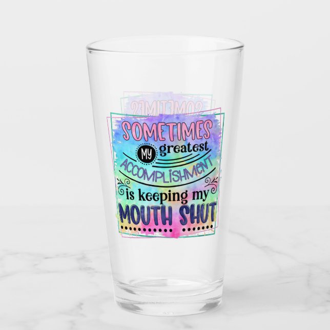 Verre Meilleur Accomplissement Citation Drôle Humour sar (Devant)