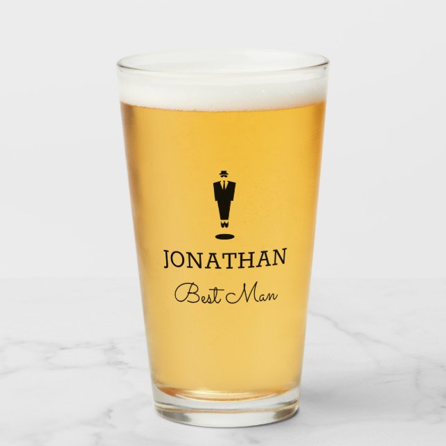 Verre Meilleur cadeau de mariage homme personnalisé (Devant (rempli))