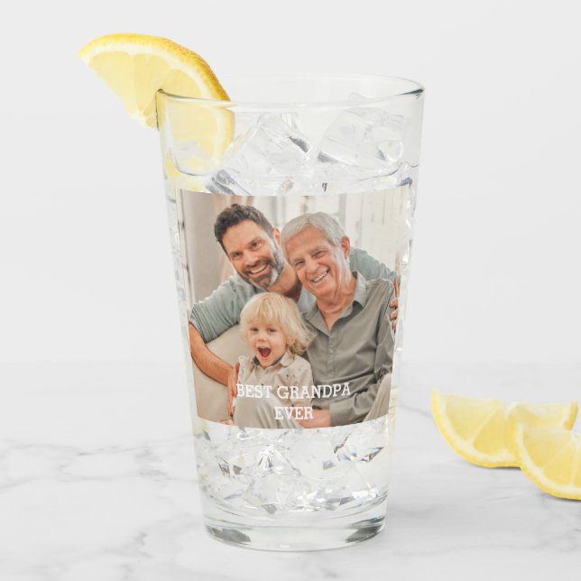 Verre Meilleur Grand-Père Jamais Photo Personnalisée Cré (Devant glace)
