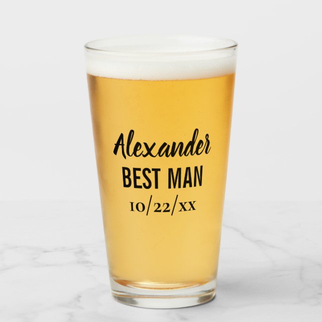 Verre Meilleur Homme Bachelor Fête de mariage Favoriser  (Devant (rempli))