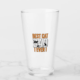 Verre Meilleur Papa Chat du Monde Design de Chemise Vint