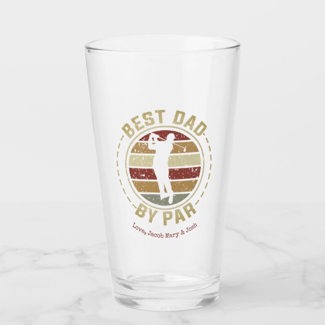 Verre Meilleur papa Golfer Personnalisé (Devant)