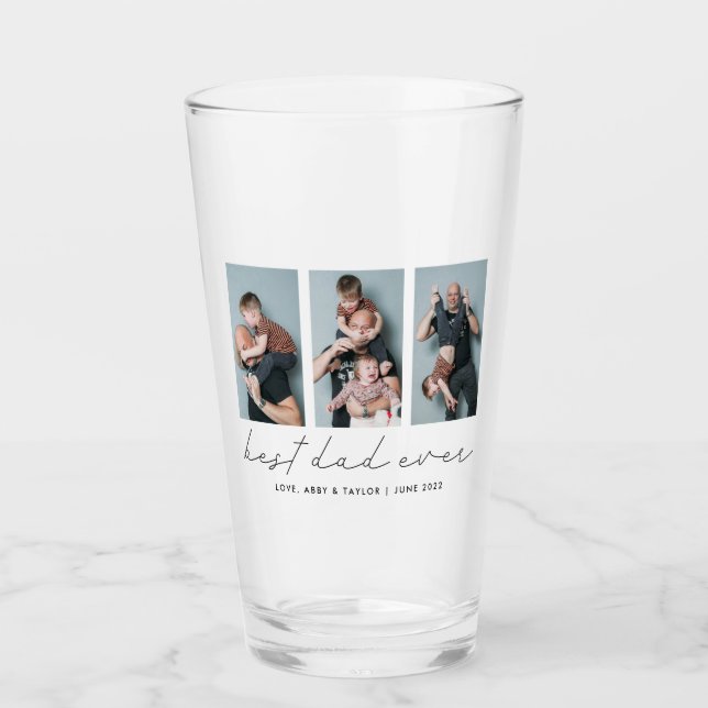 Verre Meilleur papa jamais garder Multi Photo (Devant)