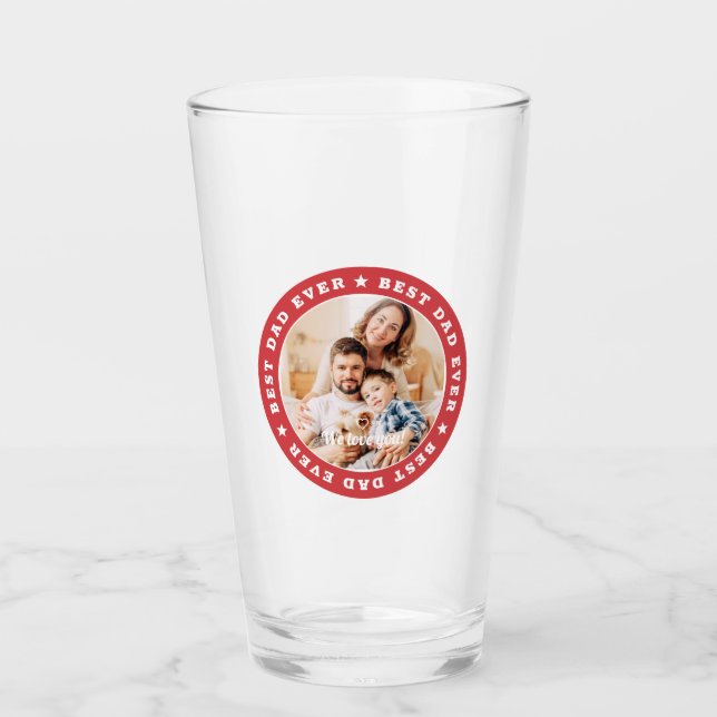 Verre Meilleur papa jamais moderne Star Photo personnali (Devant)