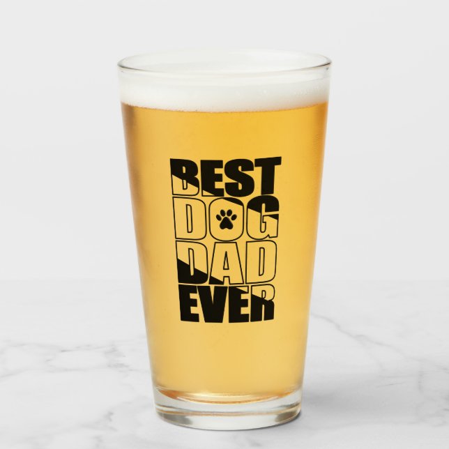 Verre Meilleur père de chien jamais (Devant (rempli))