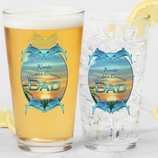Verre Meilleure bière papa Sunset 1557 du monde (Créateur téléchargé)