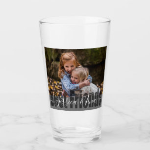 Verre Meilleurs amis avec un nom personnalisé et une ph
