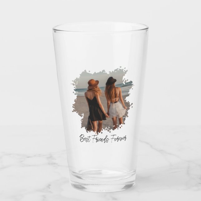 Verre Meilleurs amis pour une photo personnalisée (Devant)
