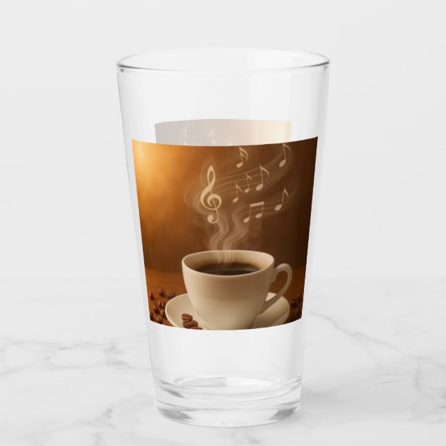 Verre "Melodies in Steam: Musical Coffee Cup Art Mug" (Devant)